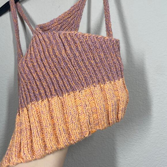 Intimately Free People Medium Here All Day Cotton Sweater Crop Tank Top Orange - Picture 6 of 10